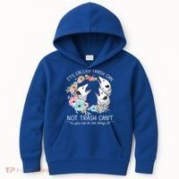 Its Called Trash Can Not Trash Cant Possum With Flowers Gift Kids Hoodie thumb 0
