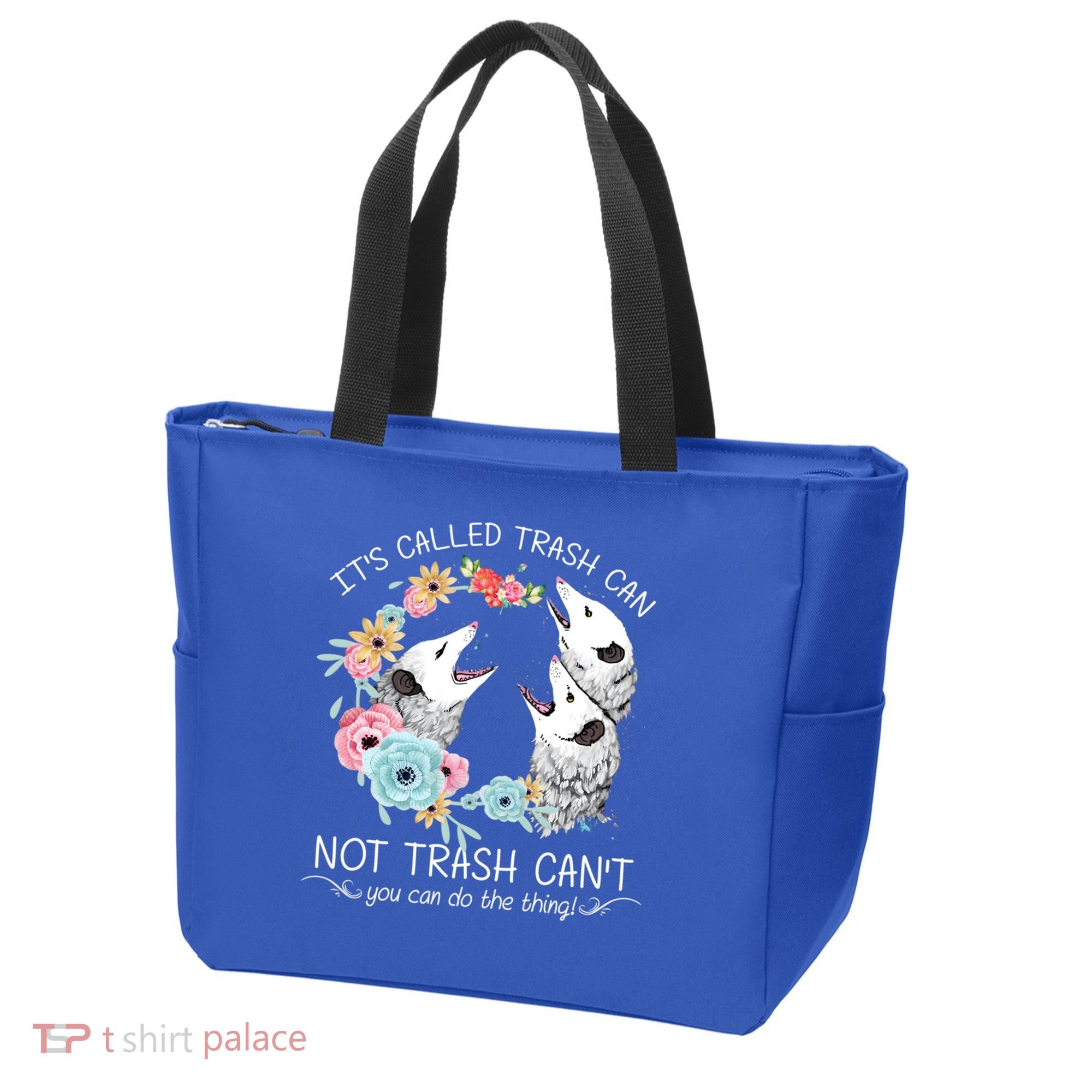 Its Called Trash Can Not Trash Cant Possum With Flowers Gift Tote Bag