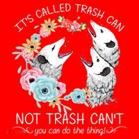 Its Called Trash Can Not Trash Cant Possum With Flowers Gift Santa Hat thumb 1