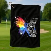 I Choose To Love Life And Fight Gift Golf Towel thumb 1