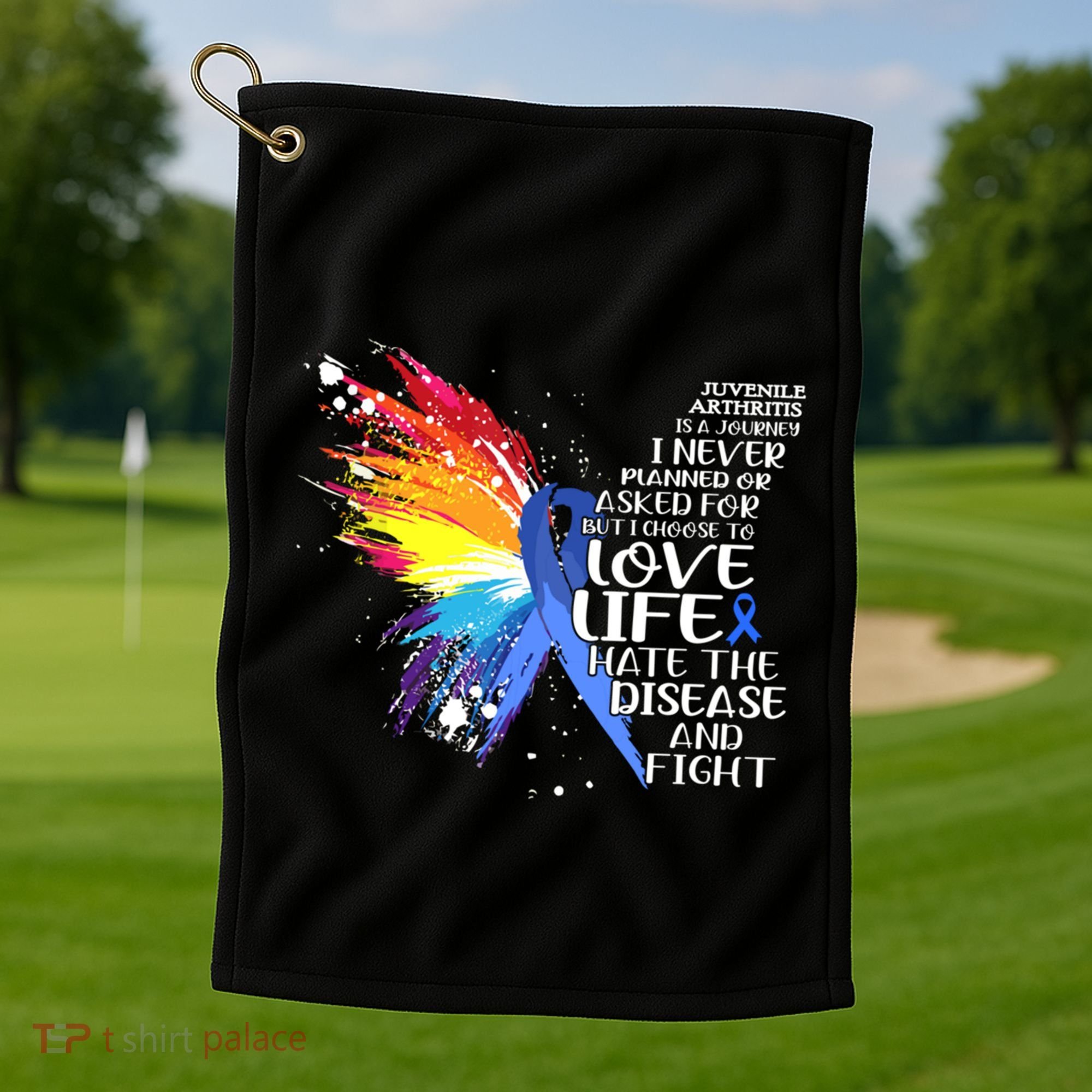 I Choose To Love Life And Fight Gift Golf Towel