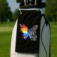 I Choose To Love Life And Fight Gift Golf Towel thumb 2