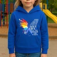 I Choose To Love Life And Fight Gift Kids Hoodie thumb 3