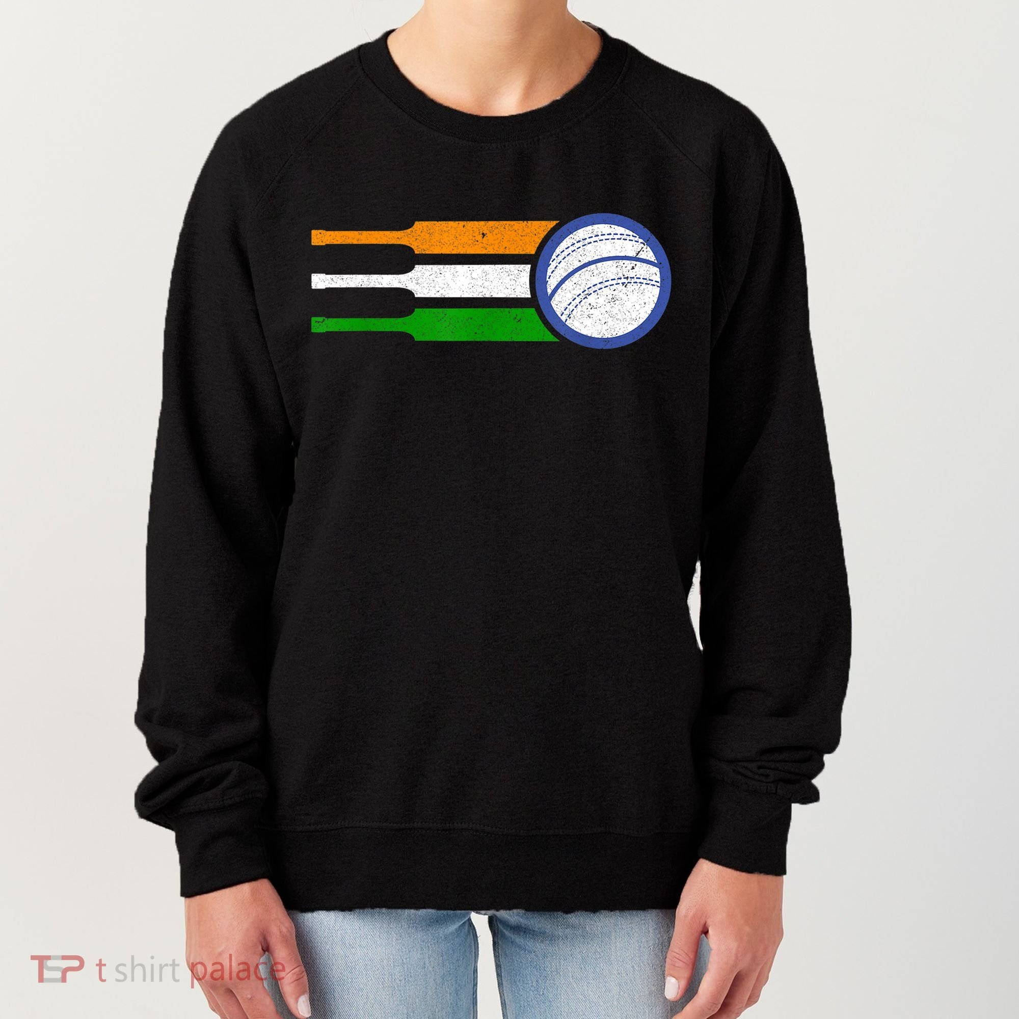 India Cricket Team Gift Indian Cricket Fan Flag Gift Women's Sweatshirt