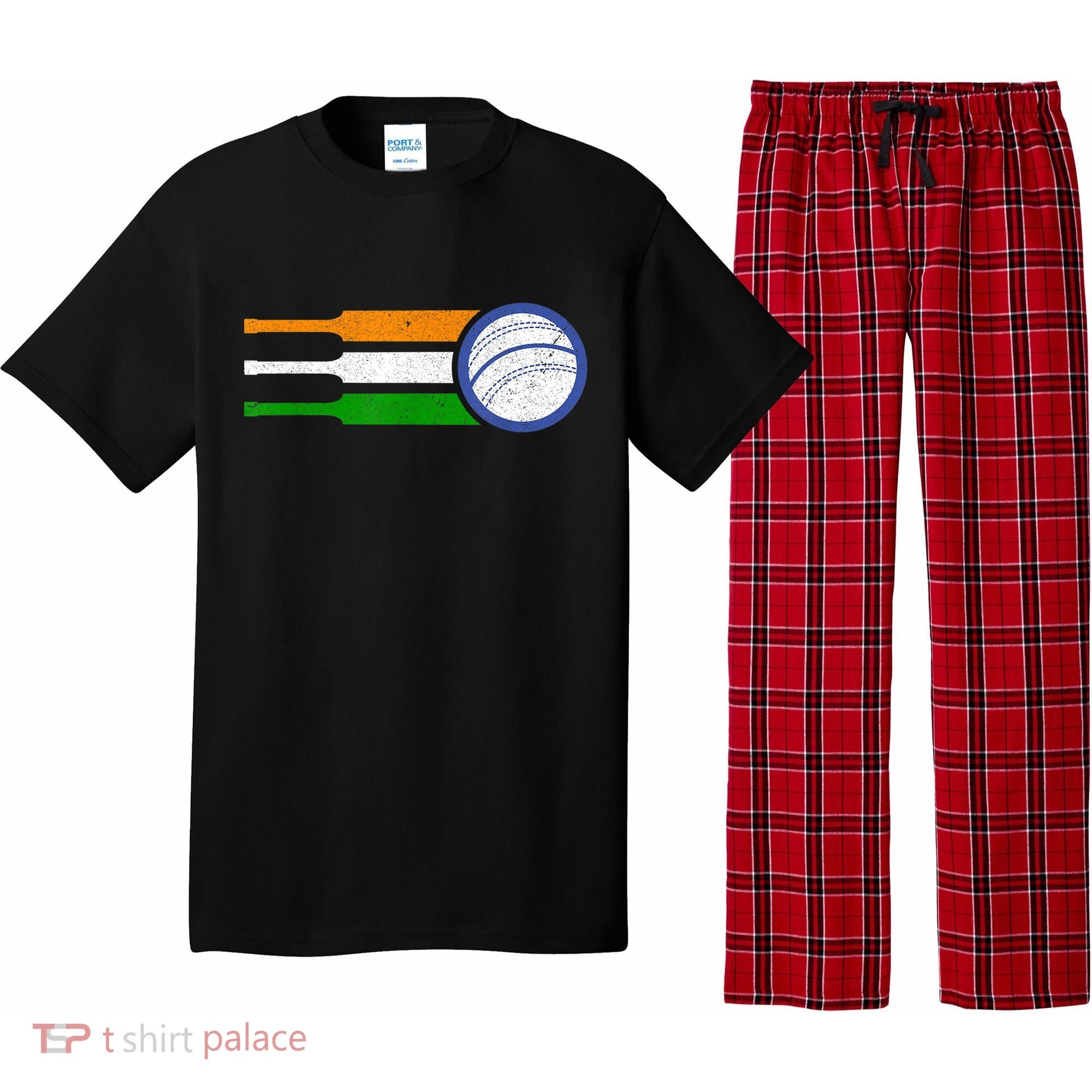 India Cricket Team Gift Indian Cricket Fan Flag Gift Pajama Set