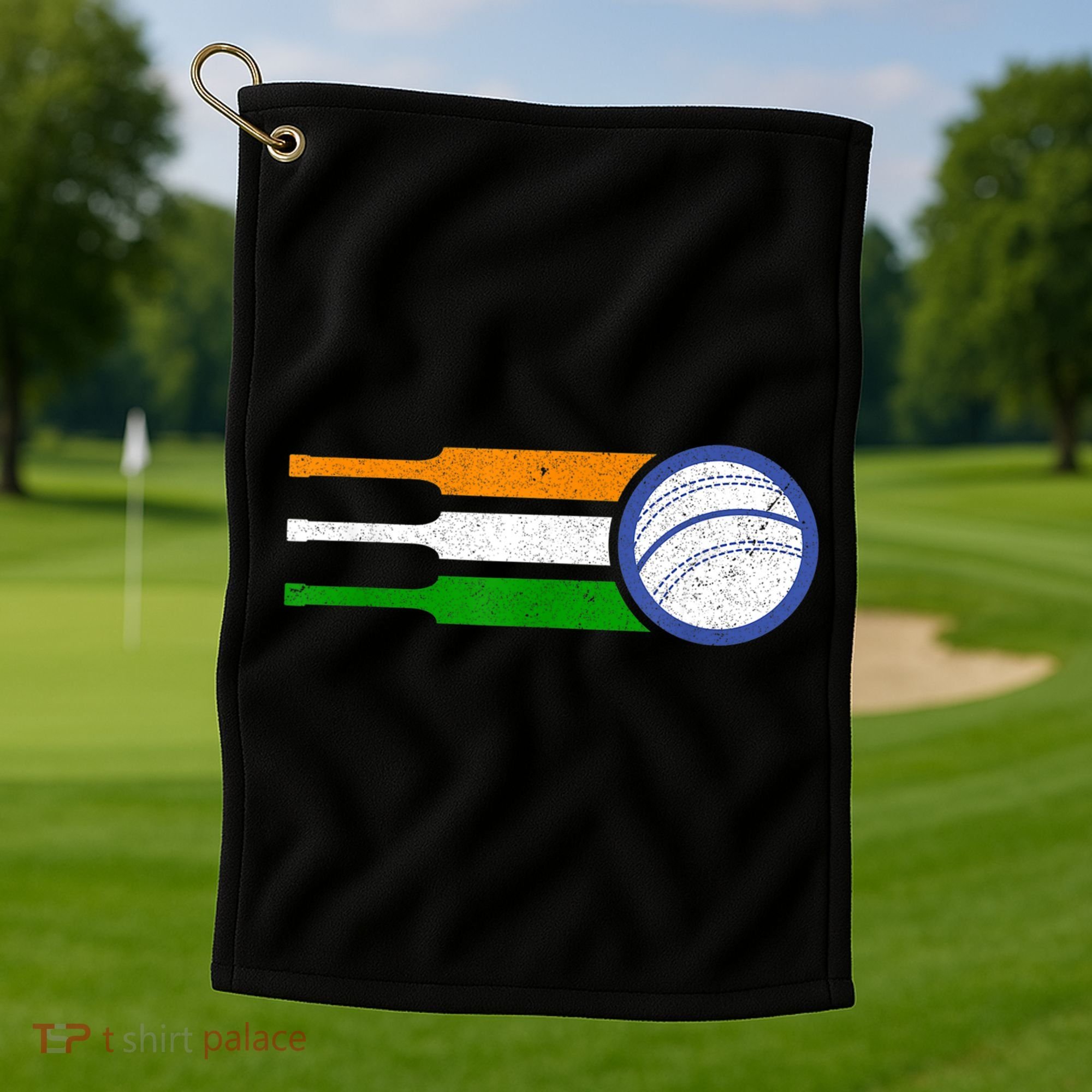 India Cricket Team Gift Indian Cricket Fan Flag Gift Golf Towel