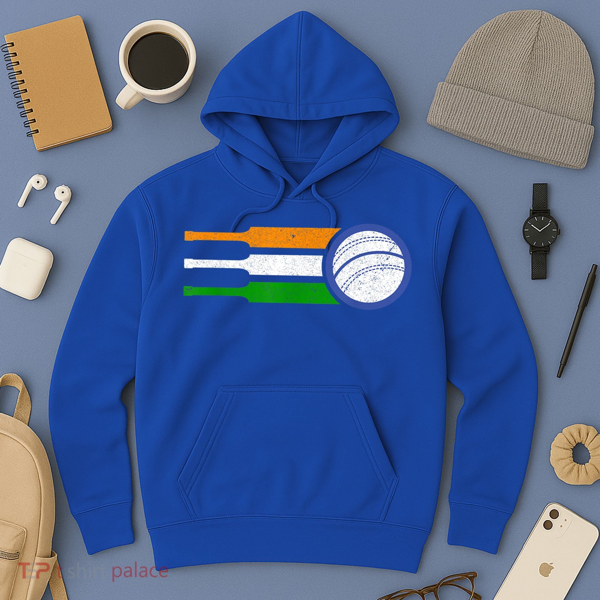India Cricket Team Gift Indian Cricket Fan Flag Gift Hoodie