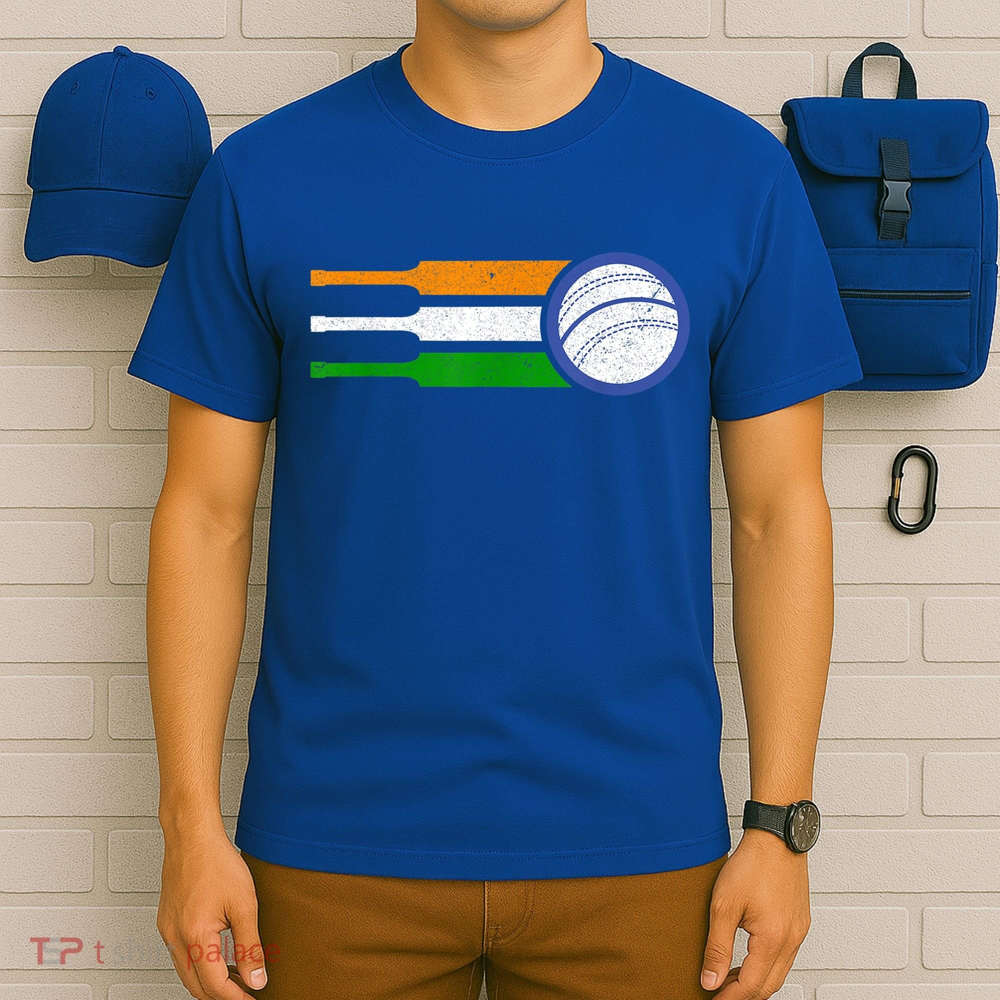 India Cricket Team Gift Indian Cricket Fan Flag Gift T-Shirt