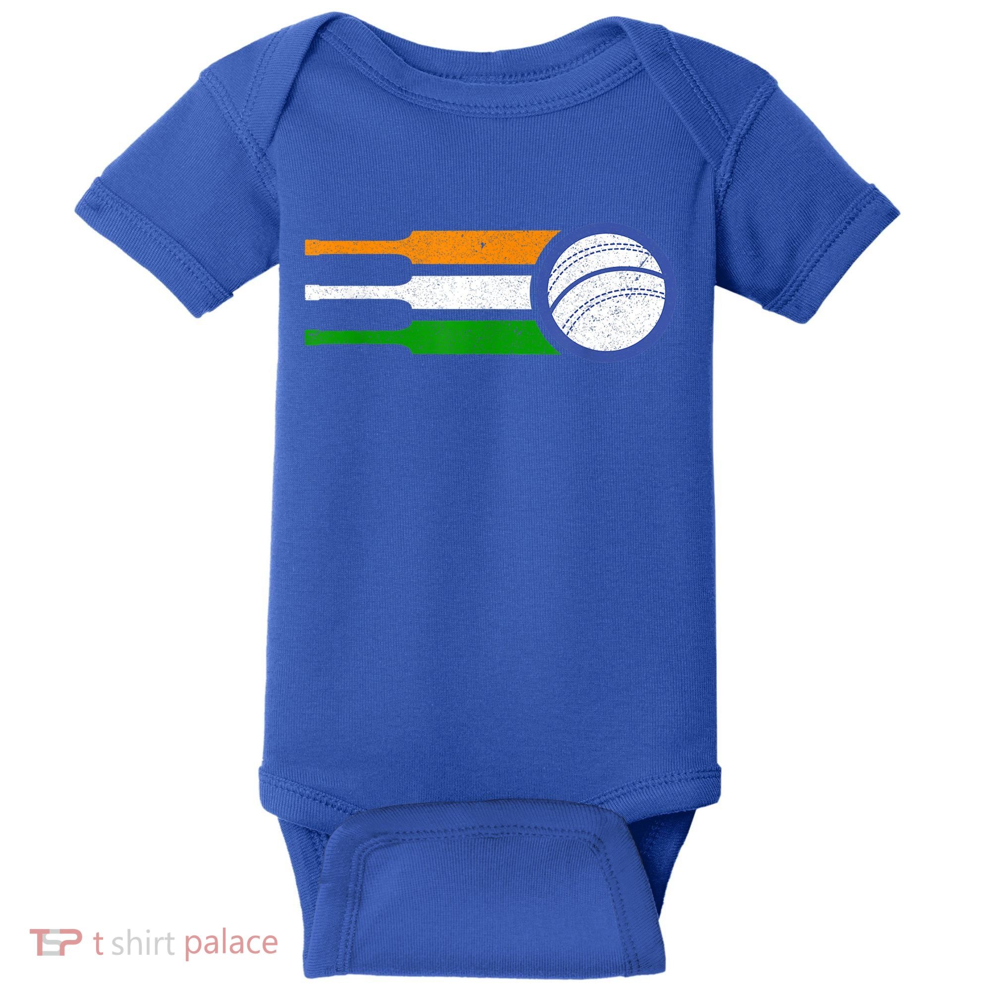 India Cricket Team Gift Indian Cricket Fan Flag Gift Baby Bodysuit
