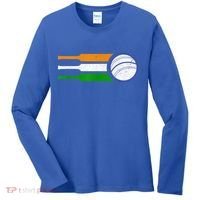 India Cricket Team Gift Indian Cricket Fan Flag Gift Women's Long Sleeve Shirt thumb 0