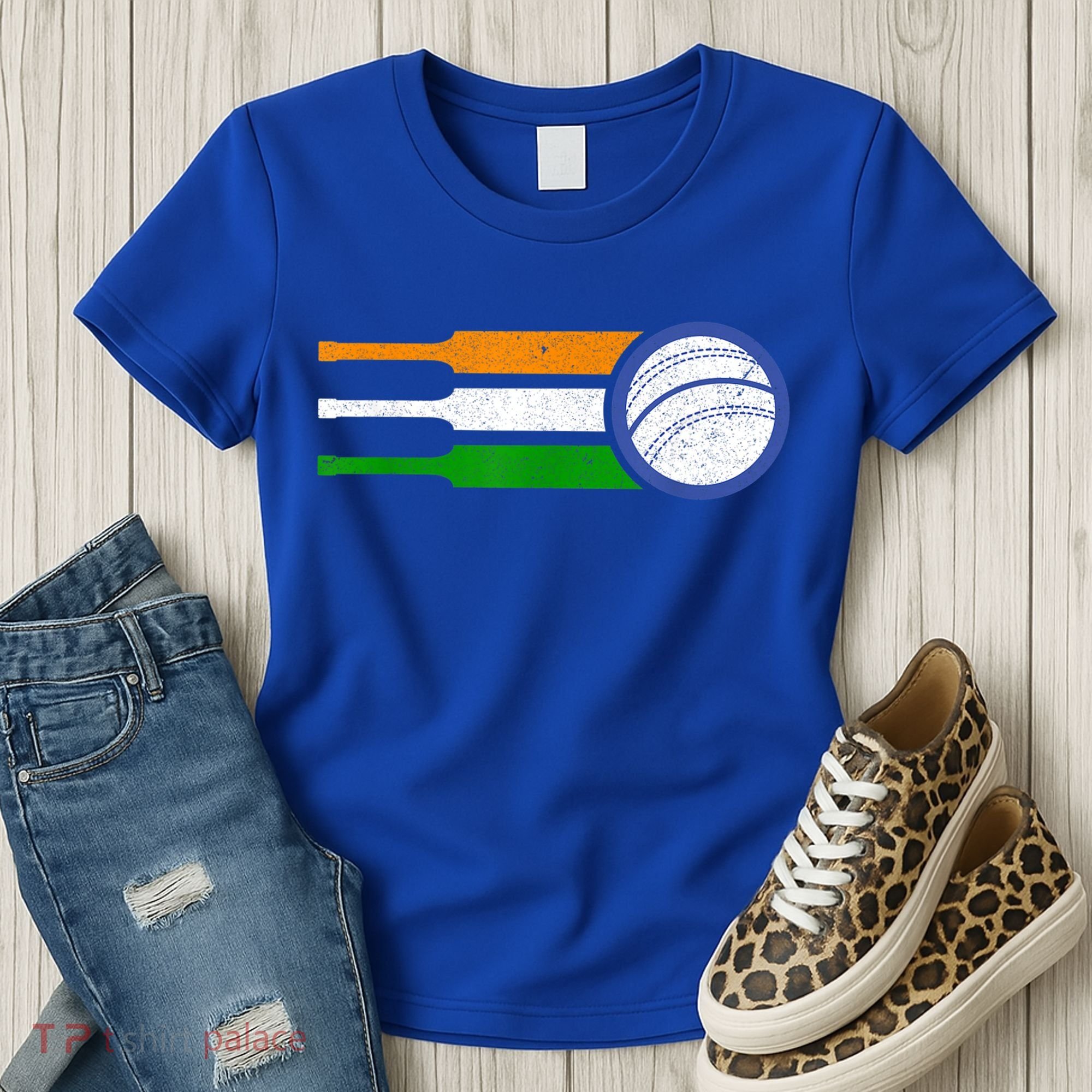 India Cricket Team Gift Indian Cricket Fan Flag Gift Women's T-Shirt