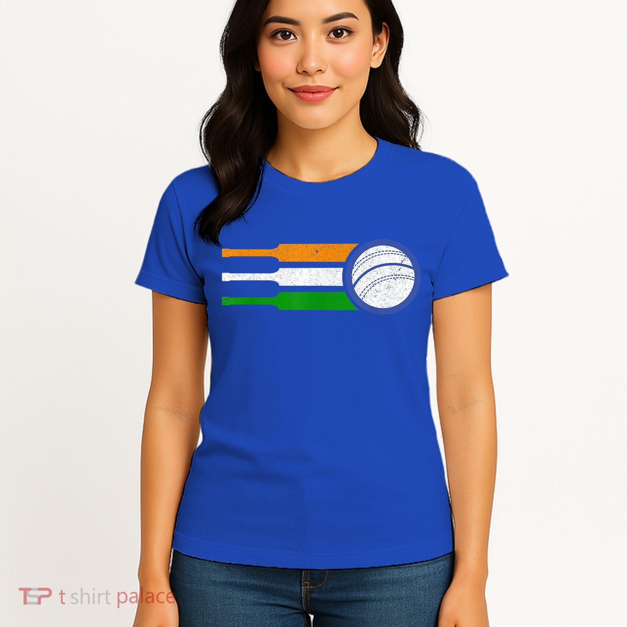 India Cricket Team Gift Indian Cricket Fan Flag Gift Women's T-Shirt