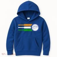 India Cricket Team Gift Indian Cricket Fan Flag Gift Kids Hoodie thumb 0