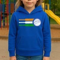 India Cricket Team Gift Indian Cricket Fan Flag Gift Kids Hoodie thumb 3