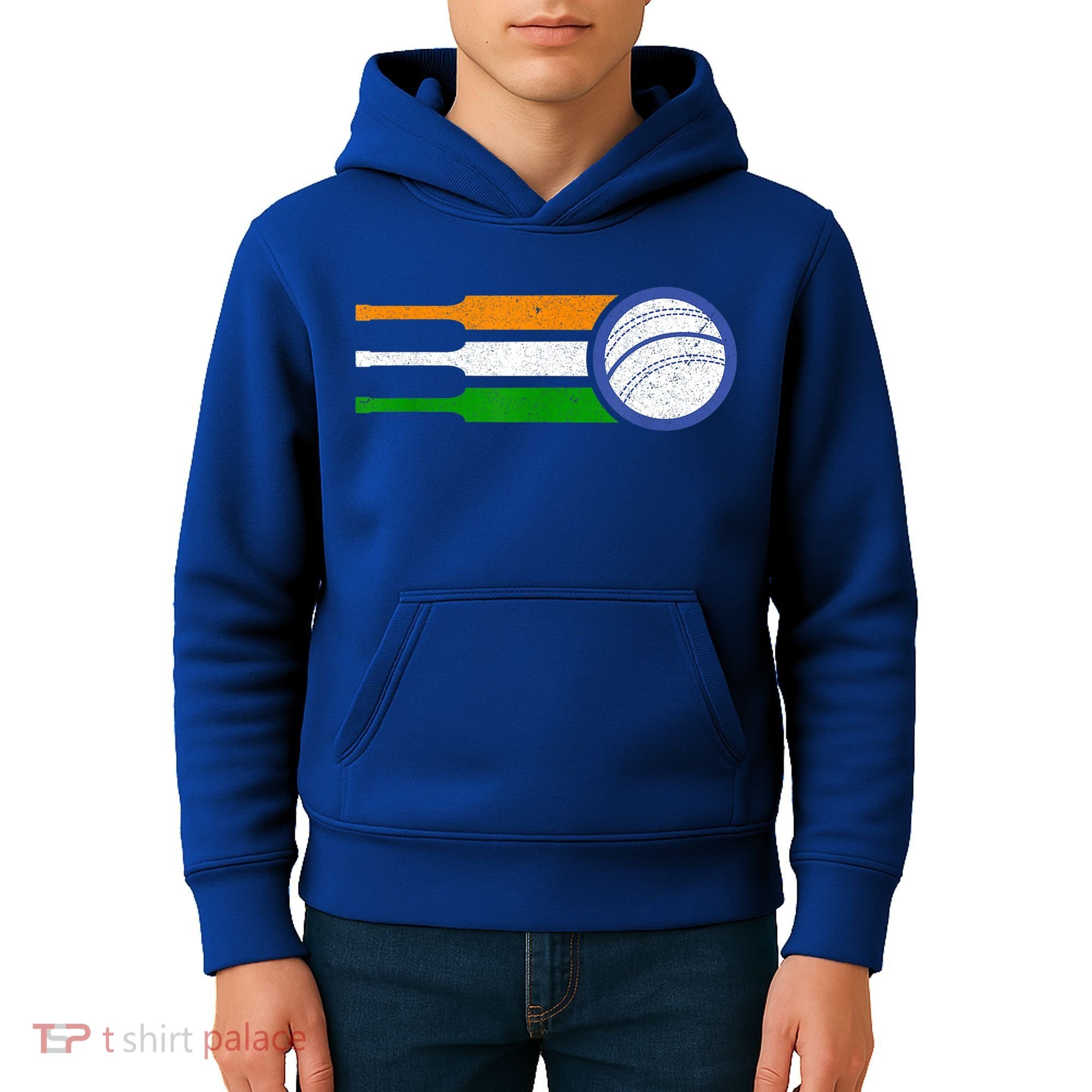 India Cricket Team Gift Indian Cricket Fan Flag Gift Kids Hoodie
