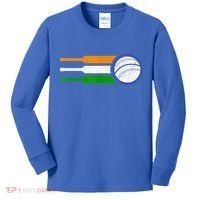 India Cricket Team Gift Indian Cricket Fan Flag Gift Kids Long Sleeve Shirt thumb 0