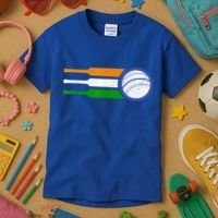 India Cricket Team Gift Indian Cricket Fan Flag Gift Kids T-Shirt thumb 3