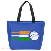India Cricket Team Gift Indian Cricket Fan Flag Gift Tote Bag thumb 0