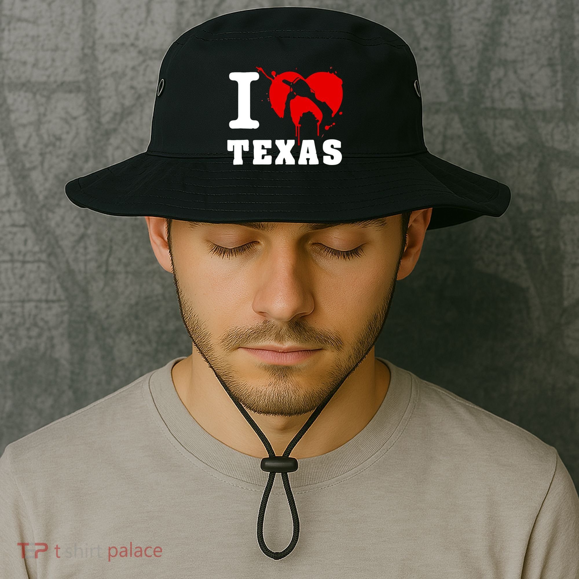 I Chainsaw Texas Funny Chainsaw Heart Bucket Hat
