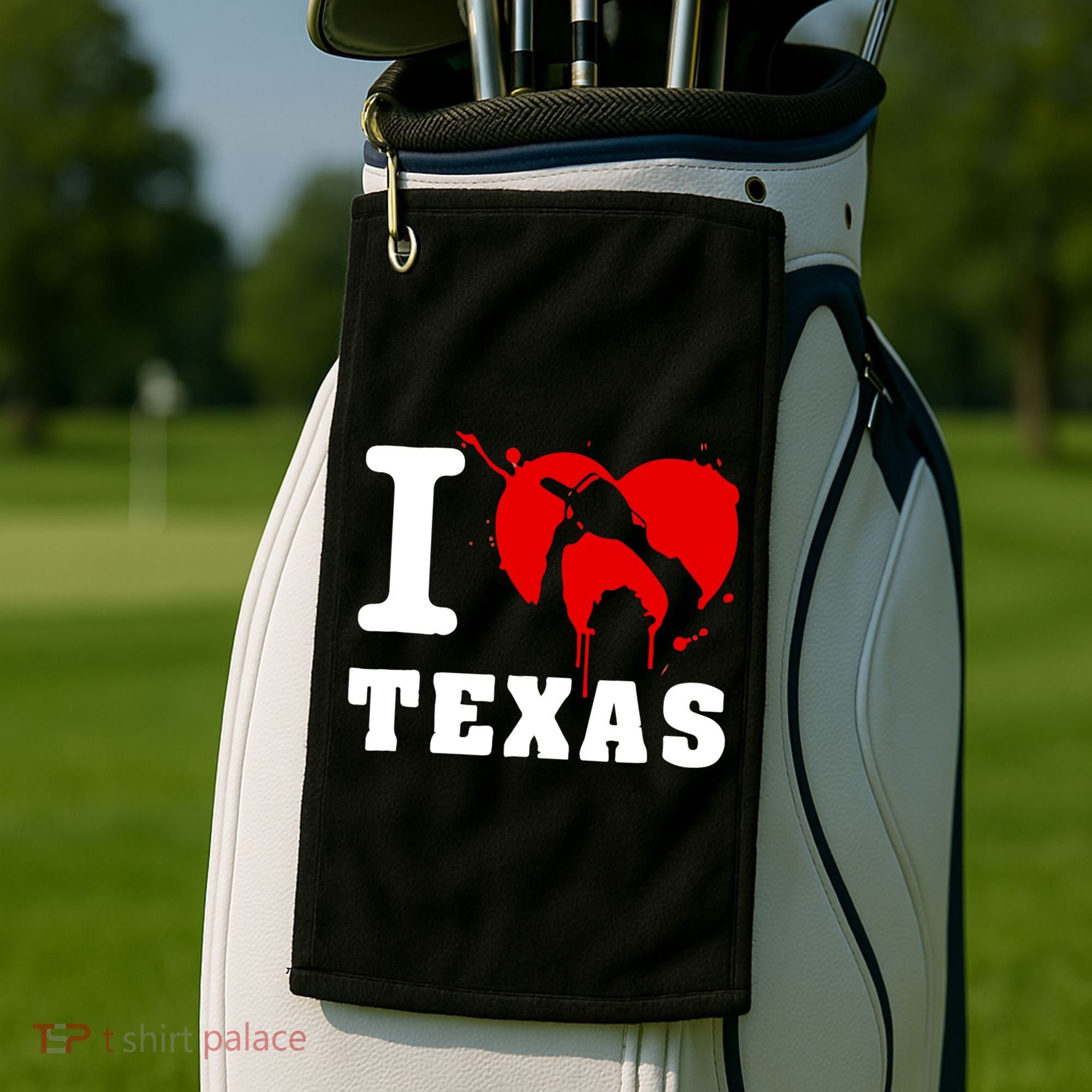 I Chainsaw Texas Funny Chainsaw Heart Golf Towel