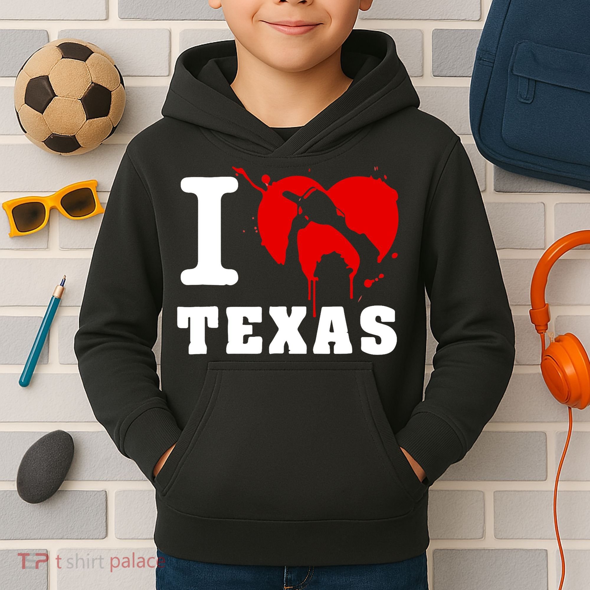 I Chainsaw Texas Funny Chainsaw Heart Kids Hoodie