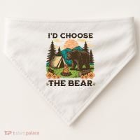 Id Choose The Bear Tik Tok Trend USA-Made Doggie Bandana thumb 0