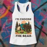 Id Choose The Bear Tik Tok Trend Women's Tank Top thumb 3