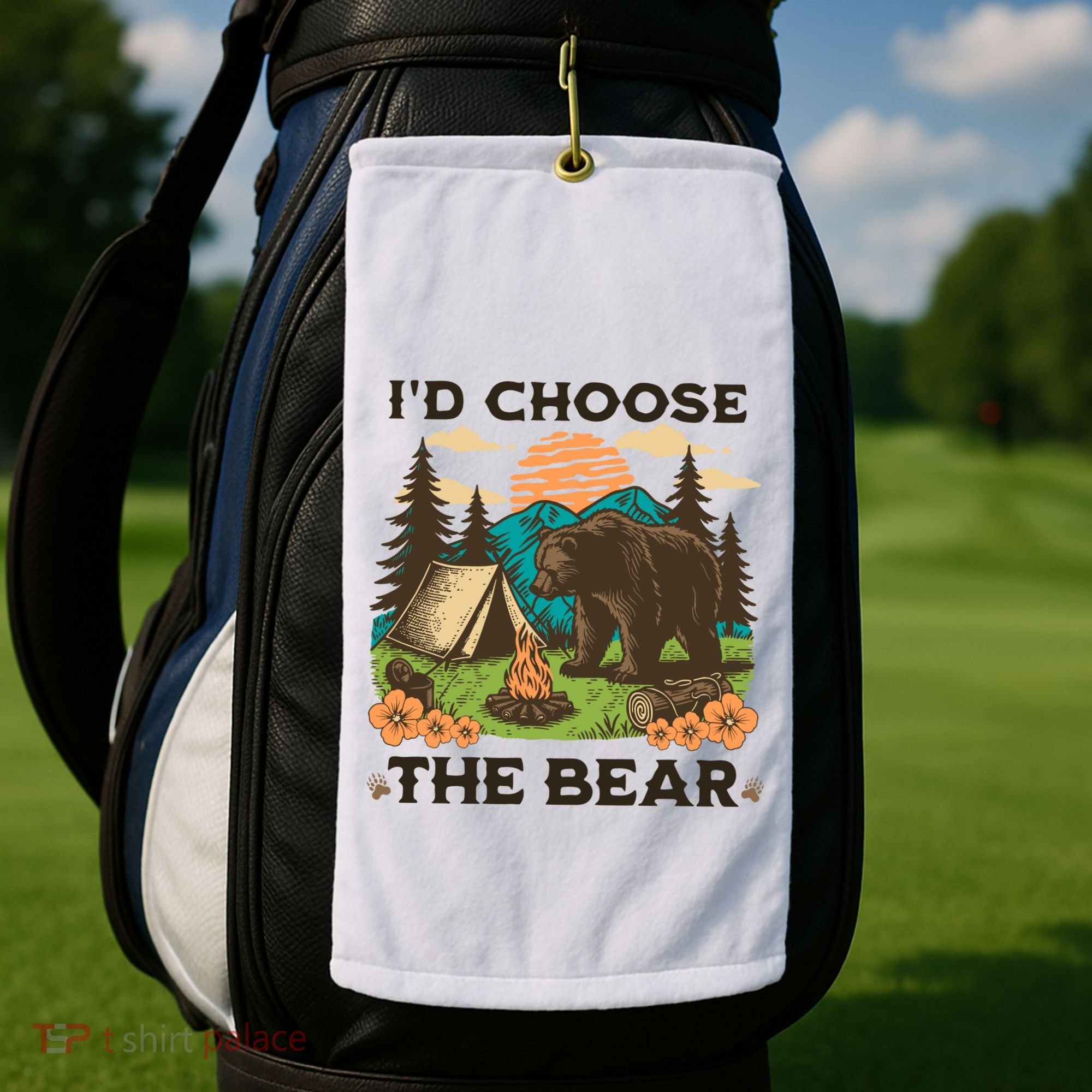 Id Choose The Bear Tik Tok Trend Golf Towel
