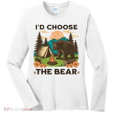 Id Choose The Bear Tik Tok Trend Women's Long Sleeve Shirt