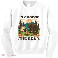 Id Choose The Bear Tik Tok Trend Kids Sweatshirt thumb 0