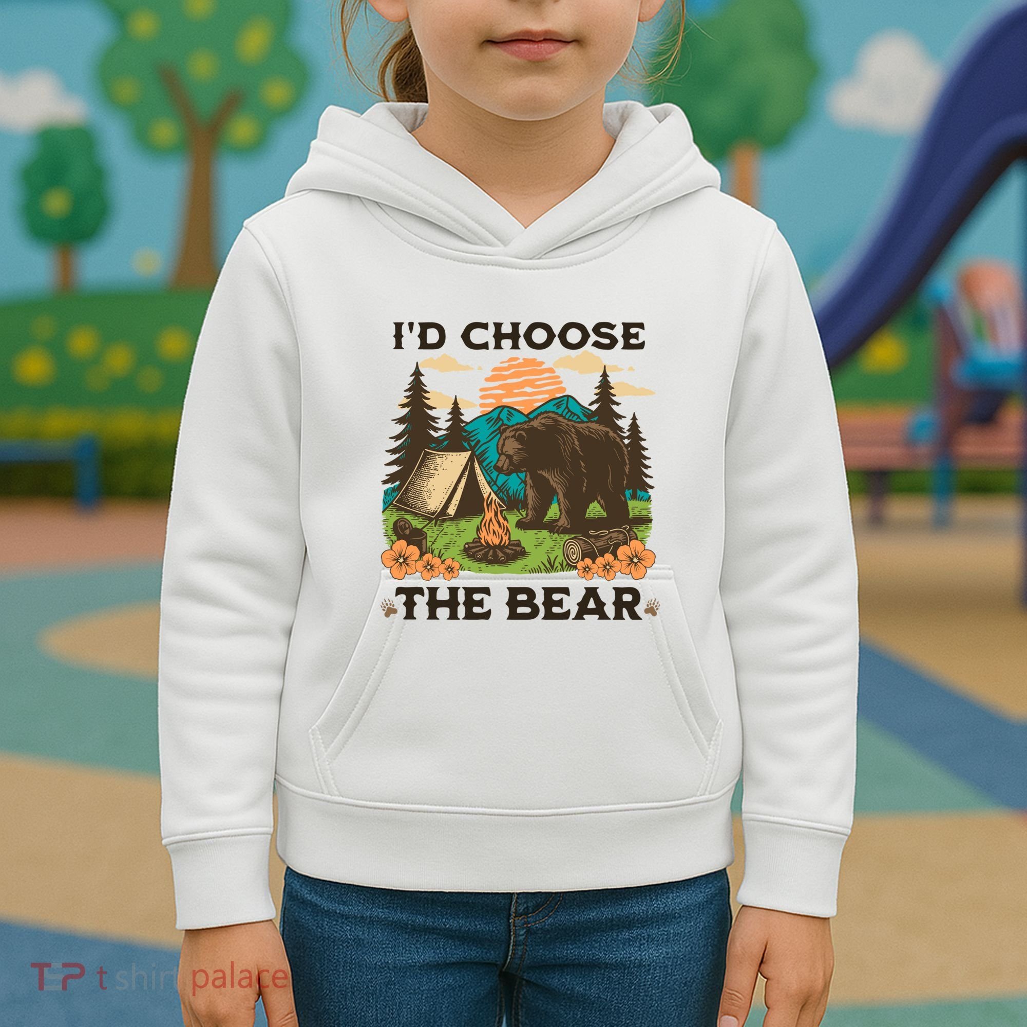 Id Choose The Bear Tik Tok Trend Kids Hoodie