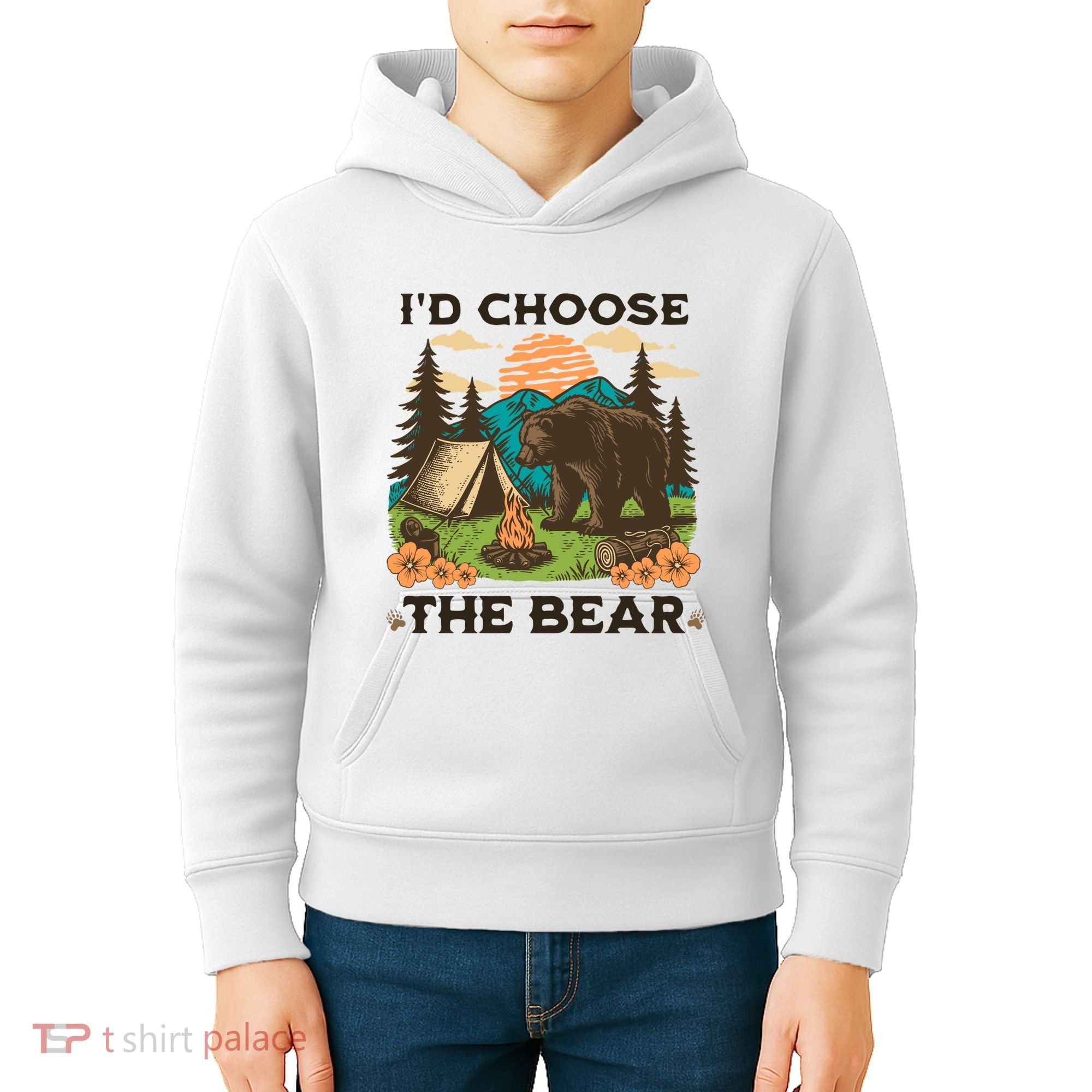 Id Choose The Bear Tik Tok Trend Kids Hoodie
