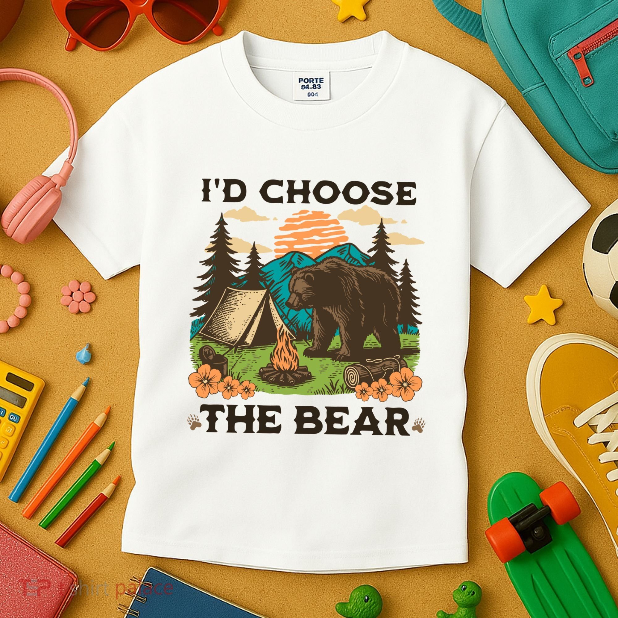 Id Choose The Bear Tik Tok Trend Kids T-Shirt