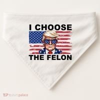I Choose The Felon Pro Donald Trump USA-Made Doggie Bandana thumb 0