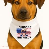 I Choose The Felon Pro Donald Trump USA-Made Doggie Bandana thumb 1