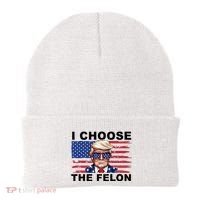 I Choose The Felon Pro Donald Trump Beanie thumb 0