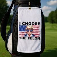 I Choose The Felon Pro Donald Trump Golf Towel thumb 2