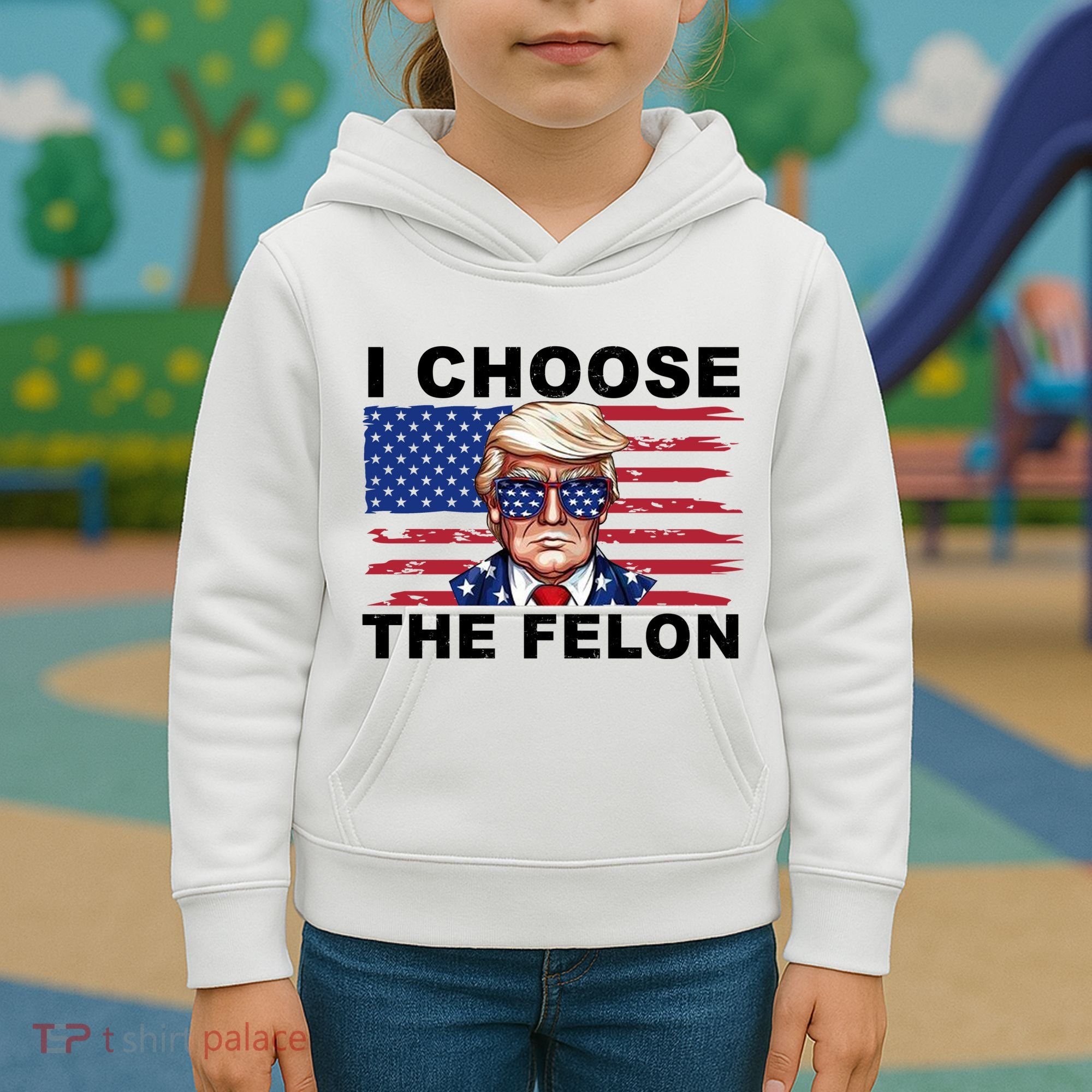 I Choose The Felon Pro Donald Trump Kids Hoodie