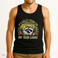 ItS Called Trash Can Not Trash Cannot Racoon Retro Tank Top thumb 3