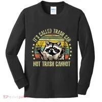 ItS Called Trash Can Not Trash Cannot Racoon Retro Kids Long Sleeve Shirt thumb 0