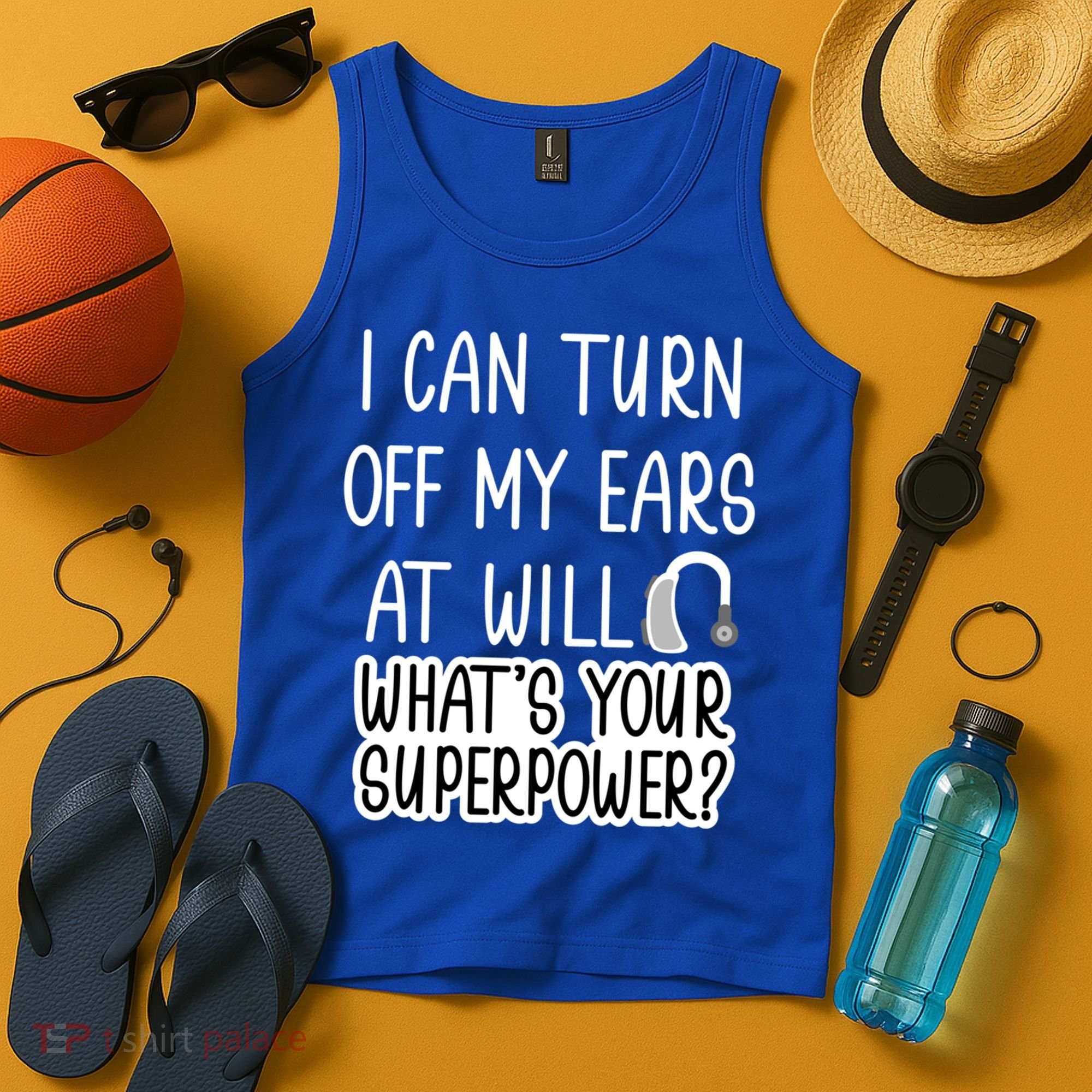 I Can Turn Off Ears Impaired Hard Of Hearing Deaf Funny Gift Tank Top