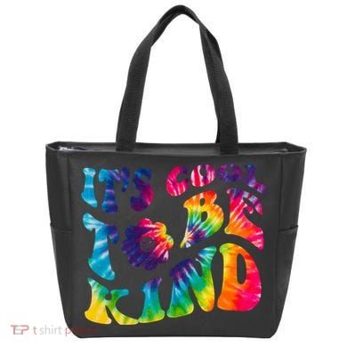 It's Cool To Be Kind Colorful Dye Tote Bag