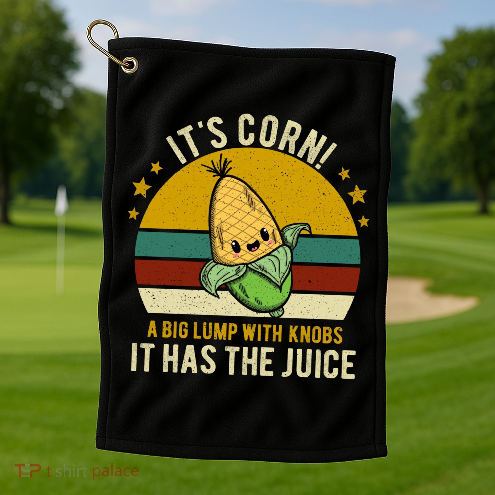 Its Corn Tiktok Song Shirt It’s Corn It Has The Juice Golf Towel