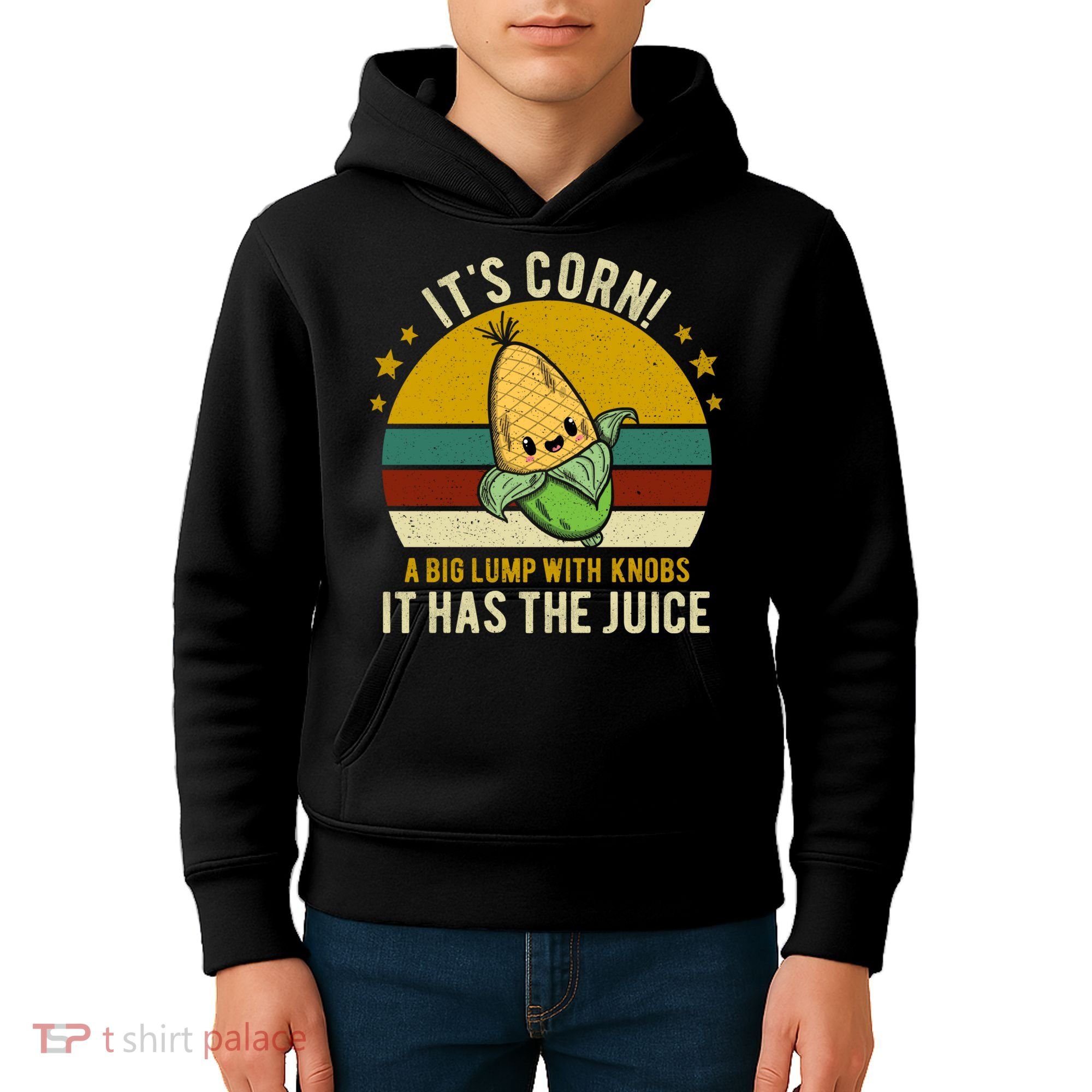 Its Corn Tiktok Song Shirt It’s Corn It Has The Juice Kids Hoodie