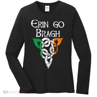 Ireland Celtic Trinity Knot Triquetra Irish Erin Go Bragh Women's Long Sleeve Shirt