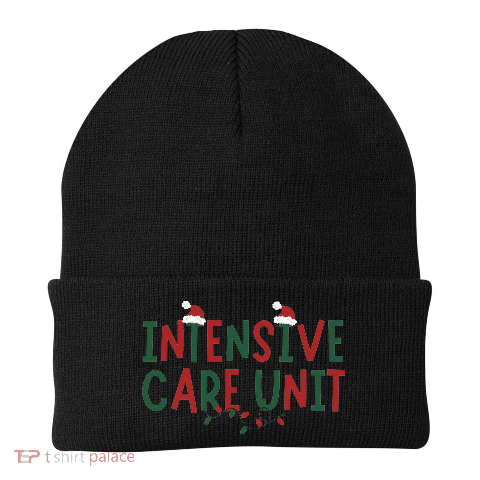 Intensive Care Unit Nurse Christmas Lights Icu Doctor Santa Cool Gift Beanie