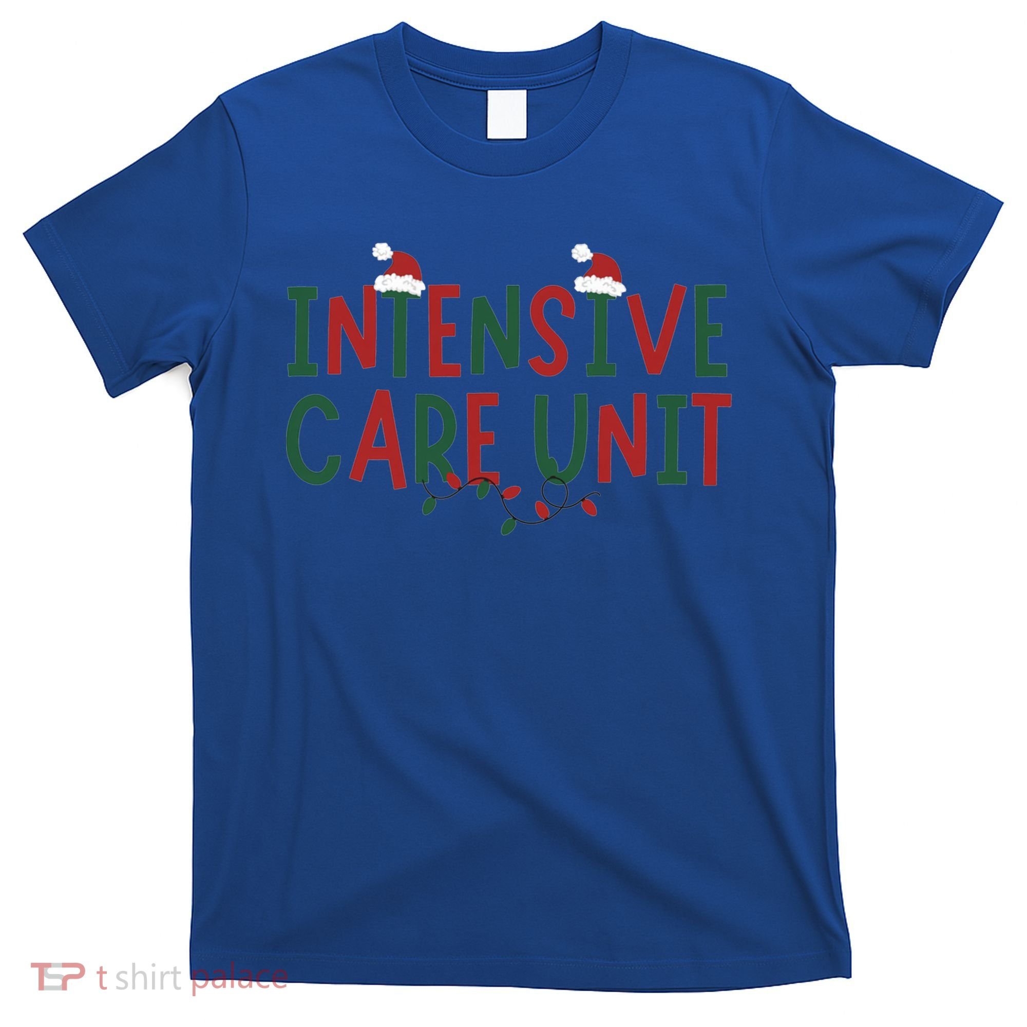 Intensive Care Unit Nurse Christmas Lights Icu Doctor Santa Cool Gift T-Shirt