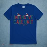 Intensive Care Unit Nurse Christmas Lights Icu Doctor Santa Cool Gift T-Shirt thumb 5