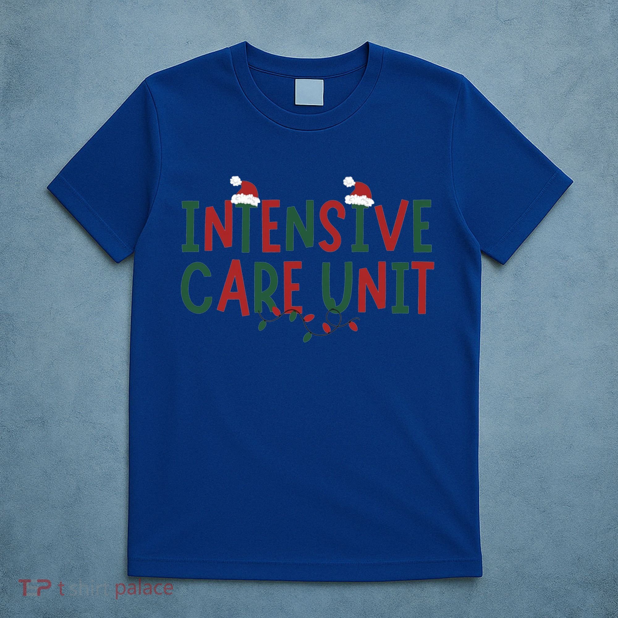 Intensive Care Unit Nurse Christmas Lights Icu Doctor Santa Cool Gift T-Shirt