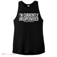 Im Currently Unsupervised This Should Frighten You Funny Ladies PosiCharge Tri-Blend Wicking Tank thumb 0